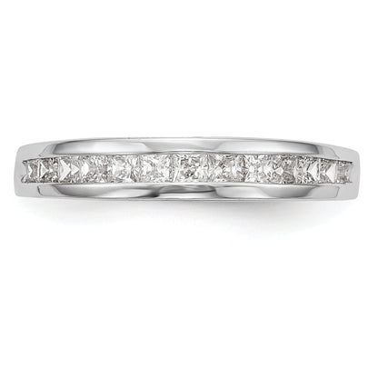 0.65ct. CZ Solid Real 14k White Gold Wedding Wedding Band Ring