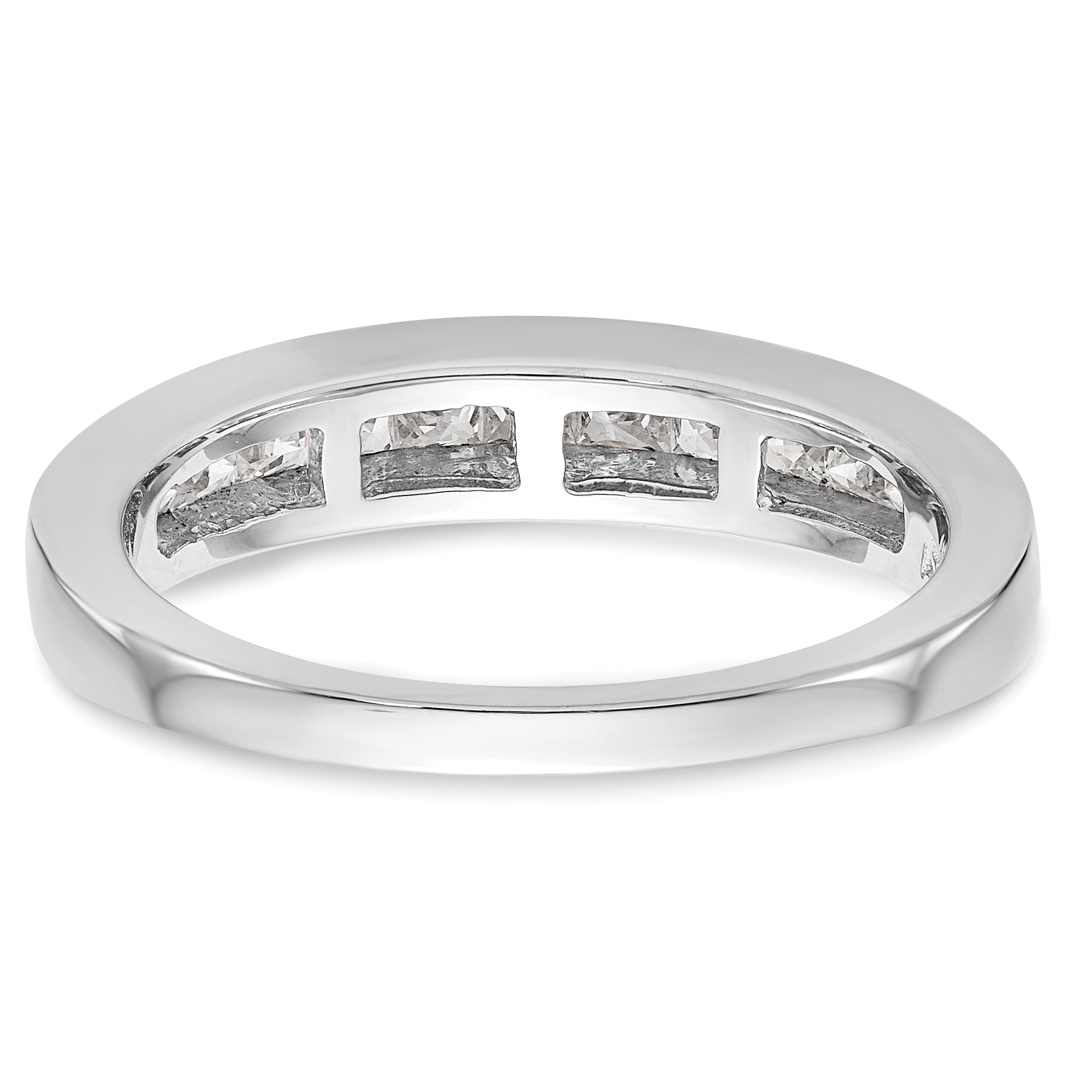 0.65ct. CZ Solid Real 14k White Gold Wedding Wedding Band Ring