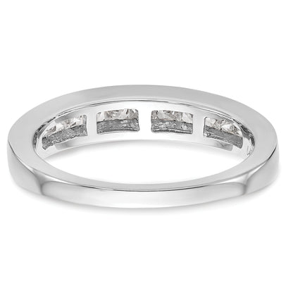 0.65ct. CZ Solid Real 14k White Gold Wedding Wedding Band Ring