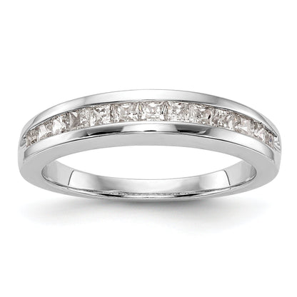 0.65ct. CZ Solid Real 14k White Gold Wedding Wedding Band Ring