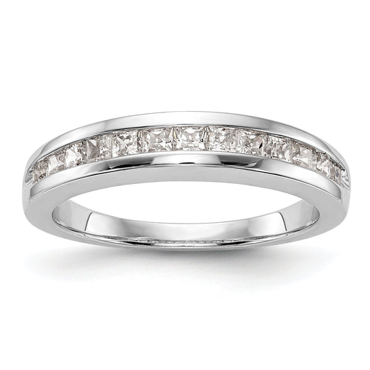 0.65ct. CZ Solid Real 14k White Gold Wedding Wedding Band Ring