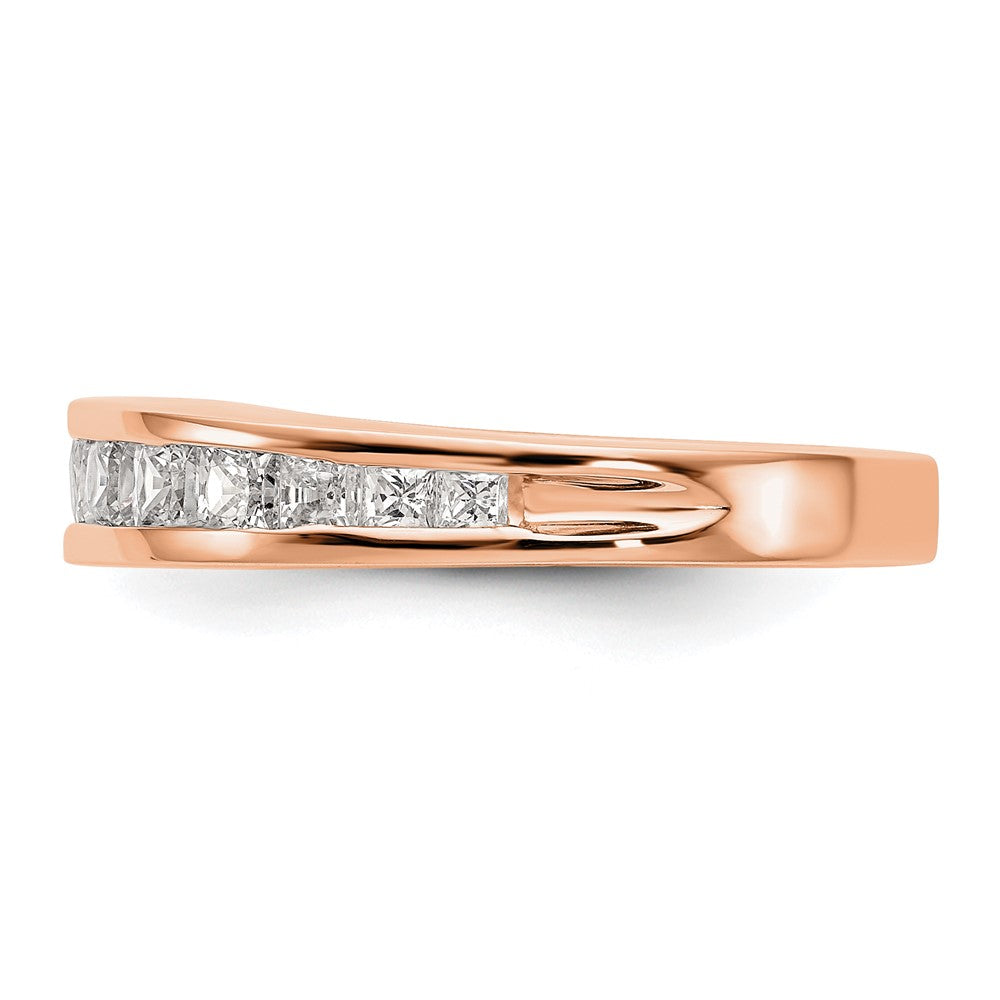 1.15ct. CZ Solid Real 14k Rose Gold Wedding Wedding Band Ring