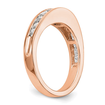 1.15ct. CZ Solid Real 14k Rose Gold Wedding Wedding Band Ring
