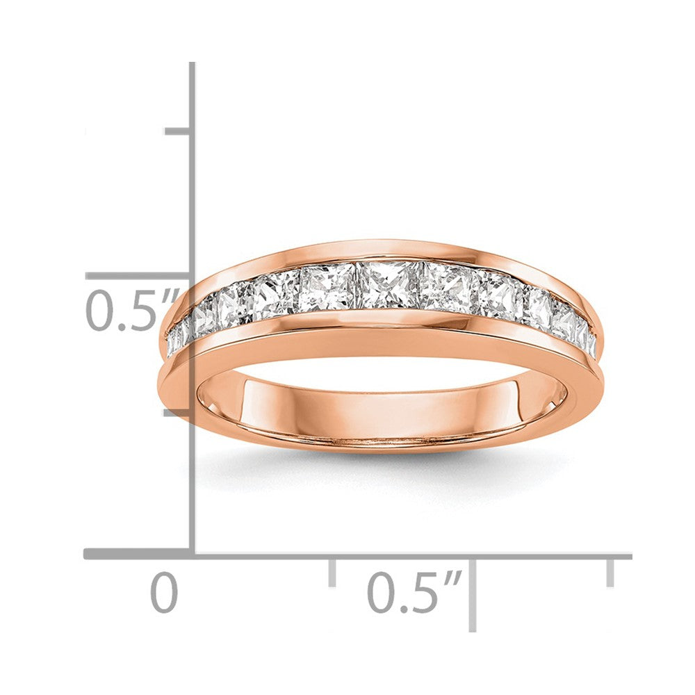 1.15ct. CZ Solid Real 14k Rose Gold Wedding Wedding Band Ring