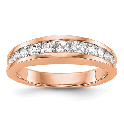 1.15ct. CZ Solid Real 14k Rose Gold Wedding Wedding Band Ring