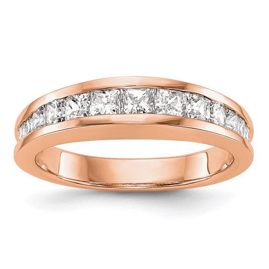1.15ct. CZ Solid Real 14k Rose Gold Wedding Wedding Band Ring