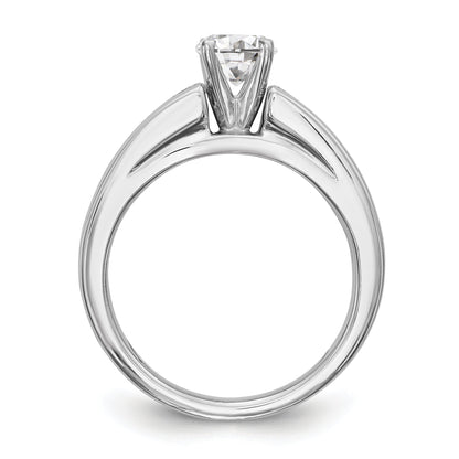 1.00ct. CZ Solid Real 14K White Gold Peg Set Engagement Ring