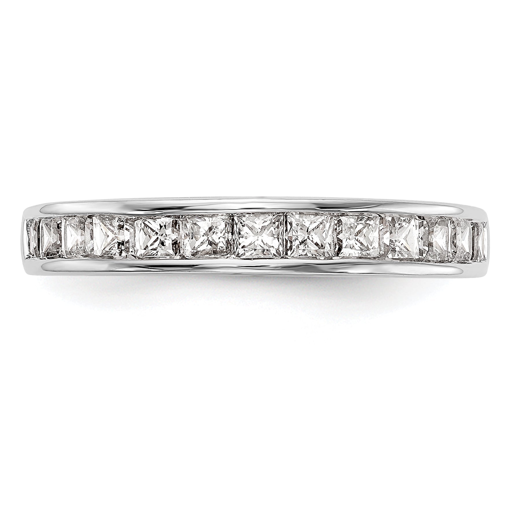 0.88ct. CZ Solid Real 14k White Gold Wedding Wedding Band Ring