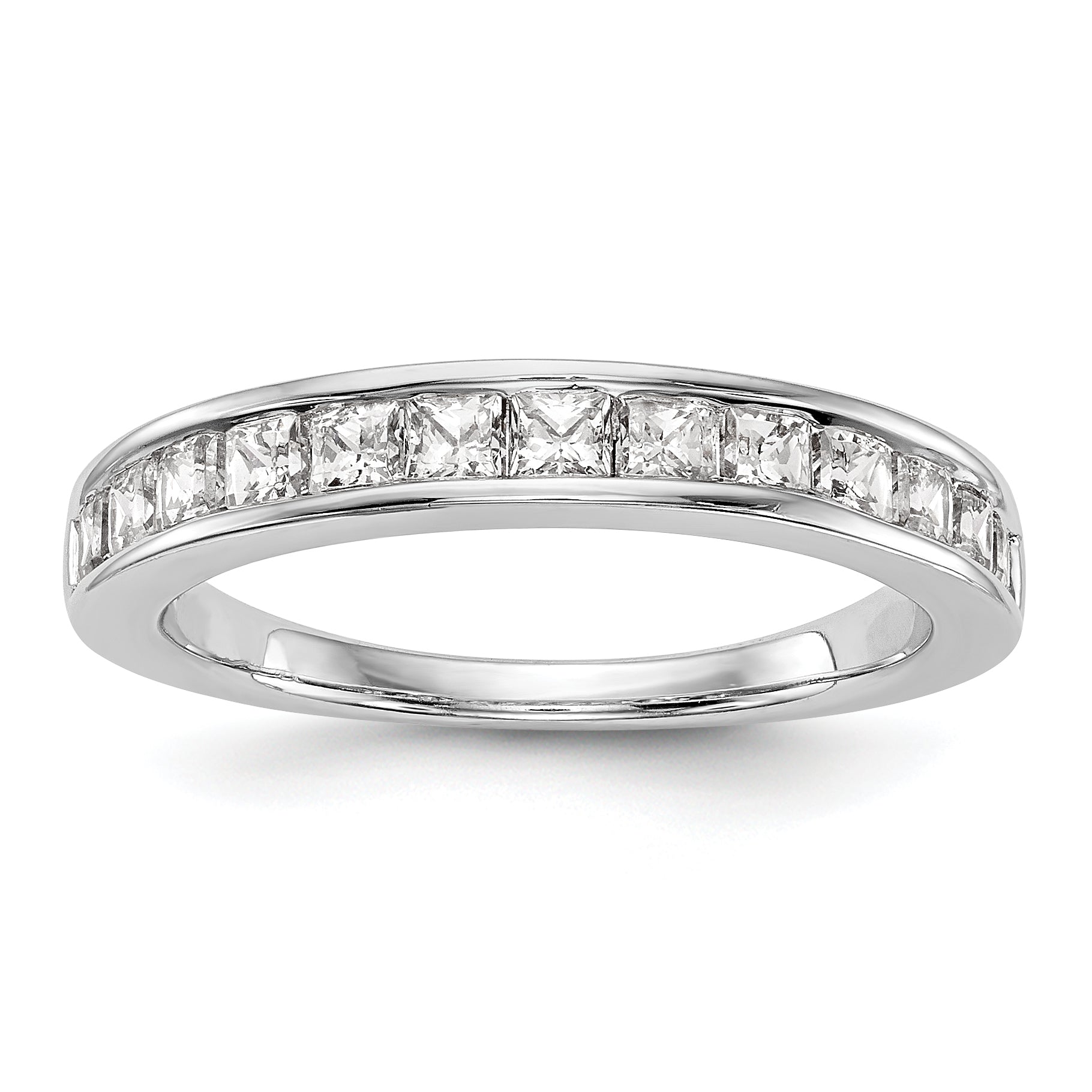 0.88ct. CZ Solid Real 14k White Gold Wedding Wedding Band Ring
