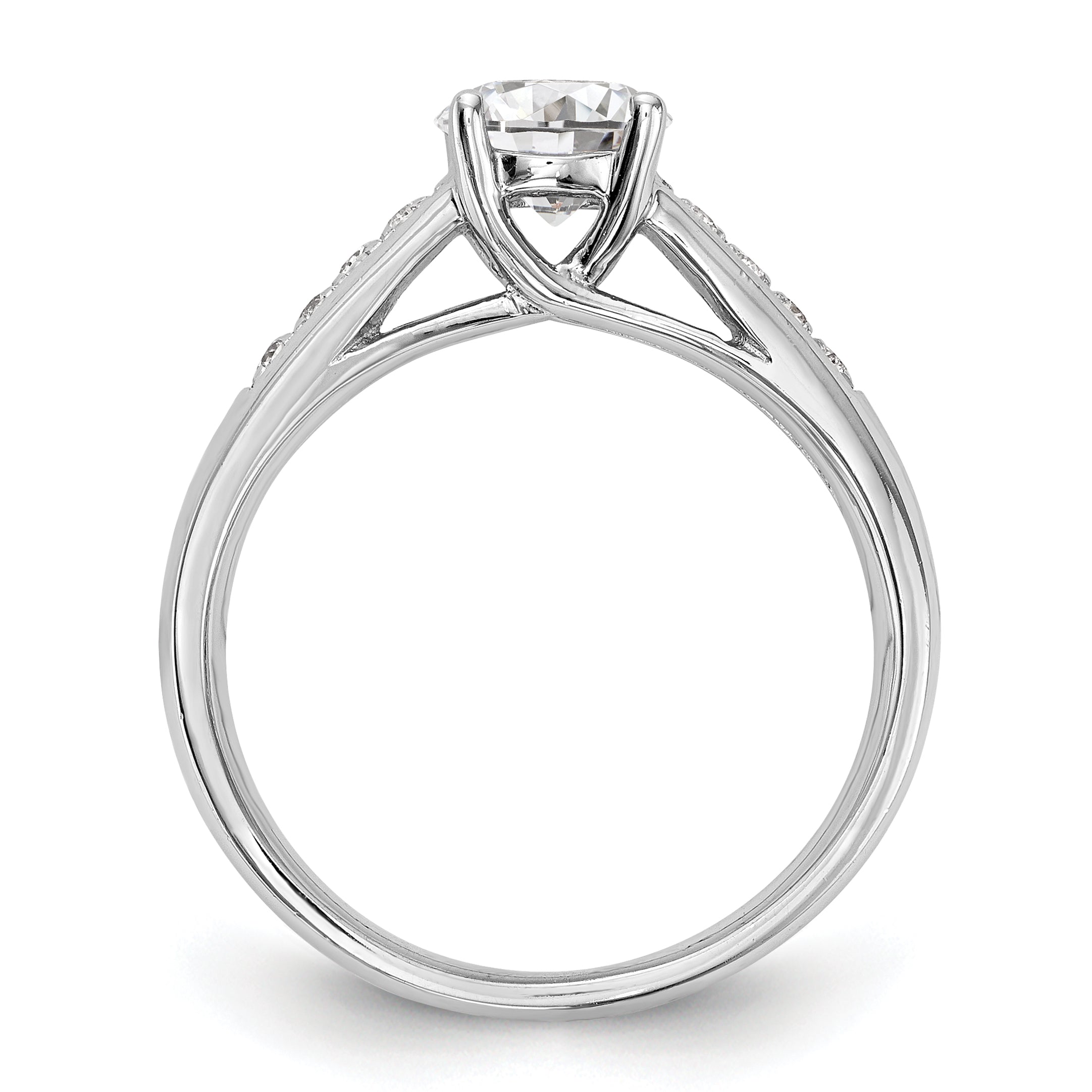 1.00ct. CZ Solid Real 14K White Gold Engagement Ring