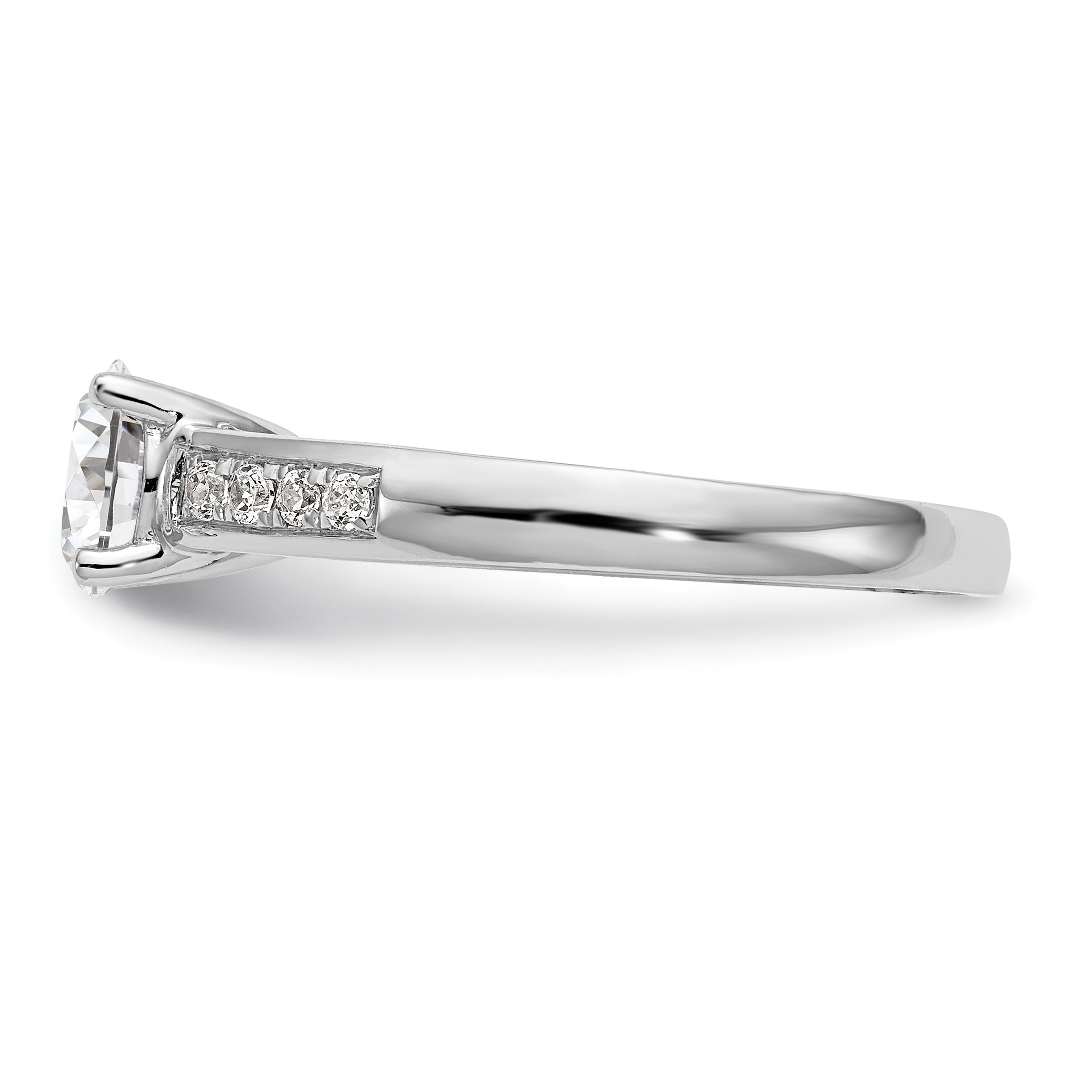 1.00ct. CZ Solid Real 14K White Gold Engagement Ring