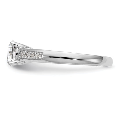 1.00ct. CZ Solid Real 14K White Gold Engagement Ring