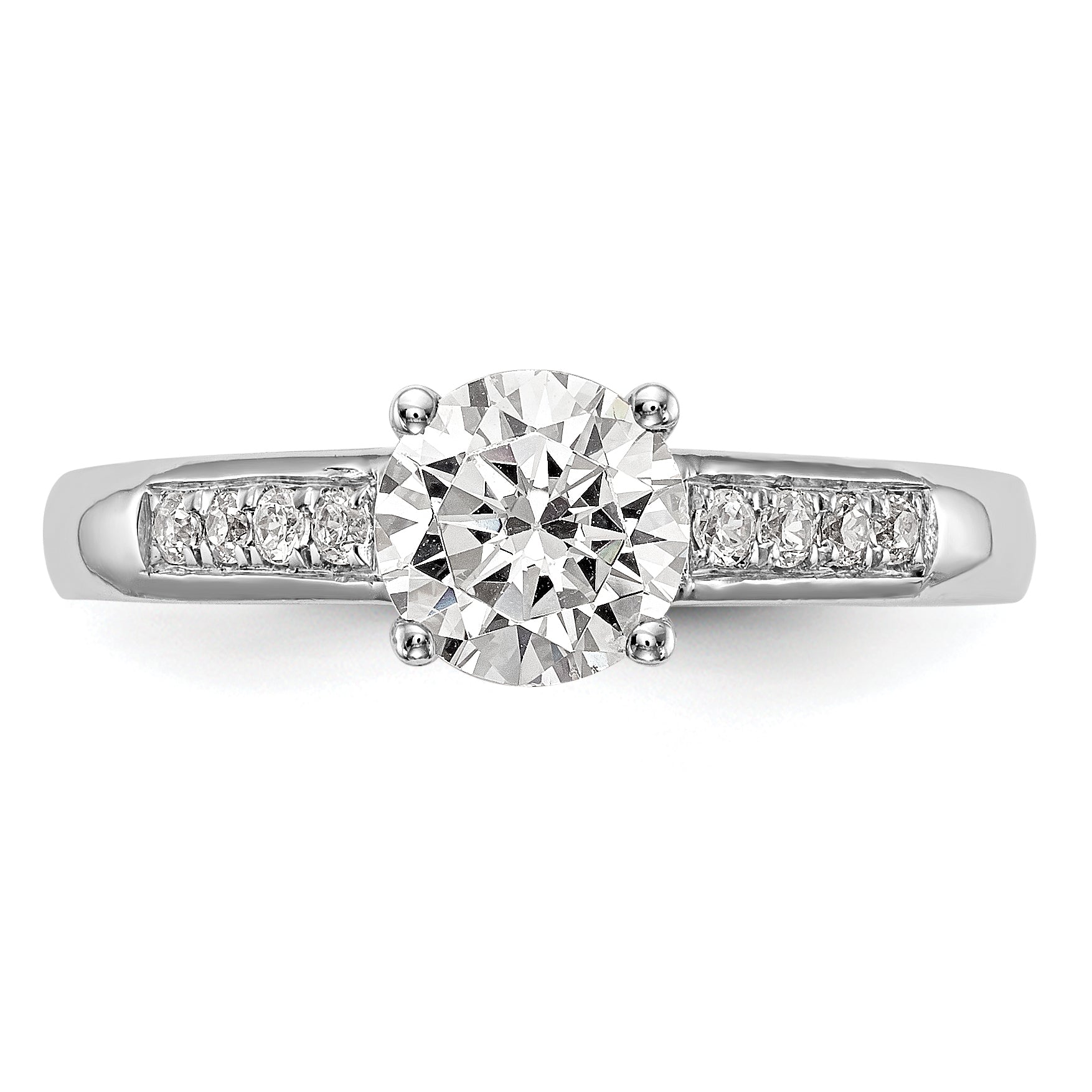 1.00ct. CZ Solid Real 14K White Gold Engagement Ring