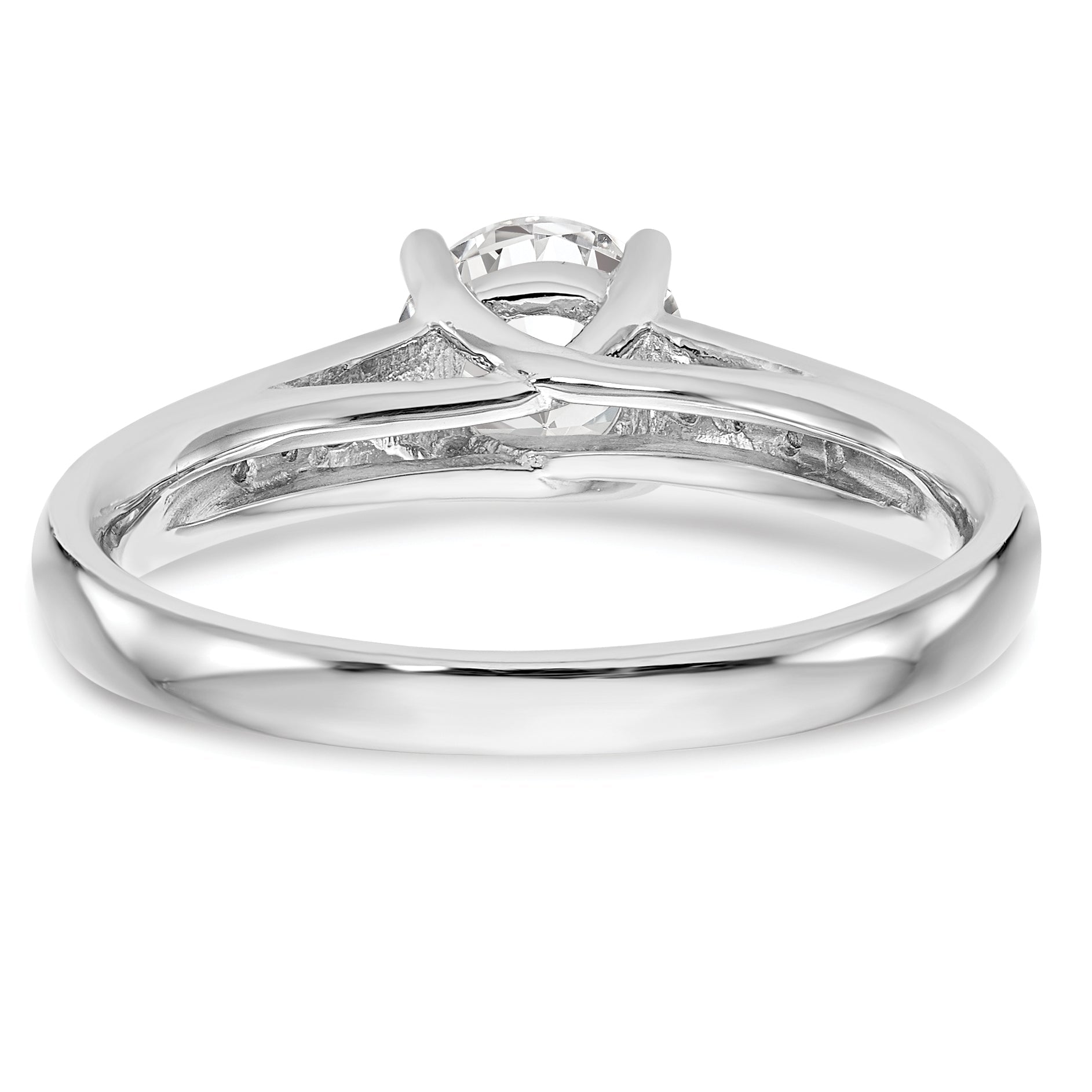 1.00ct. CZ Solid Real 14K White Gold Engagement Ring