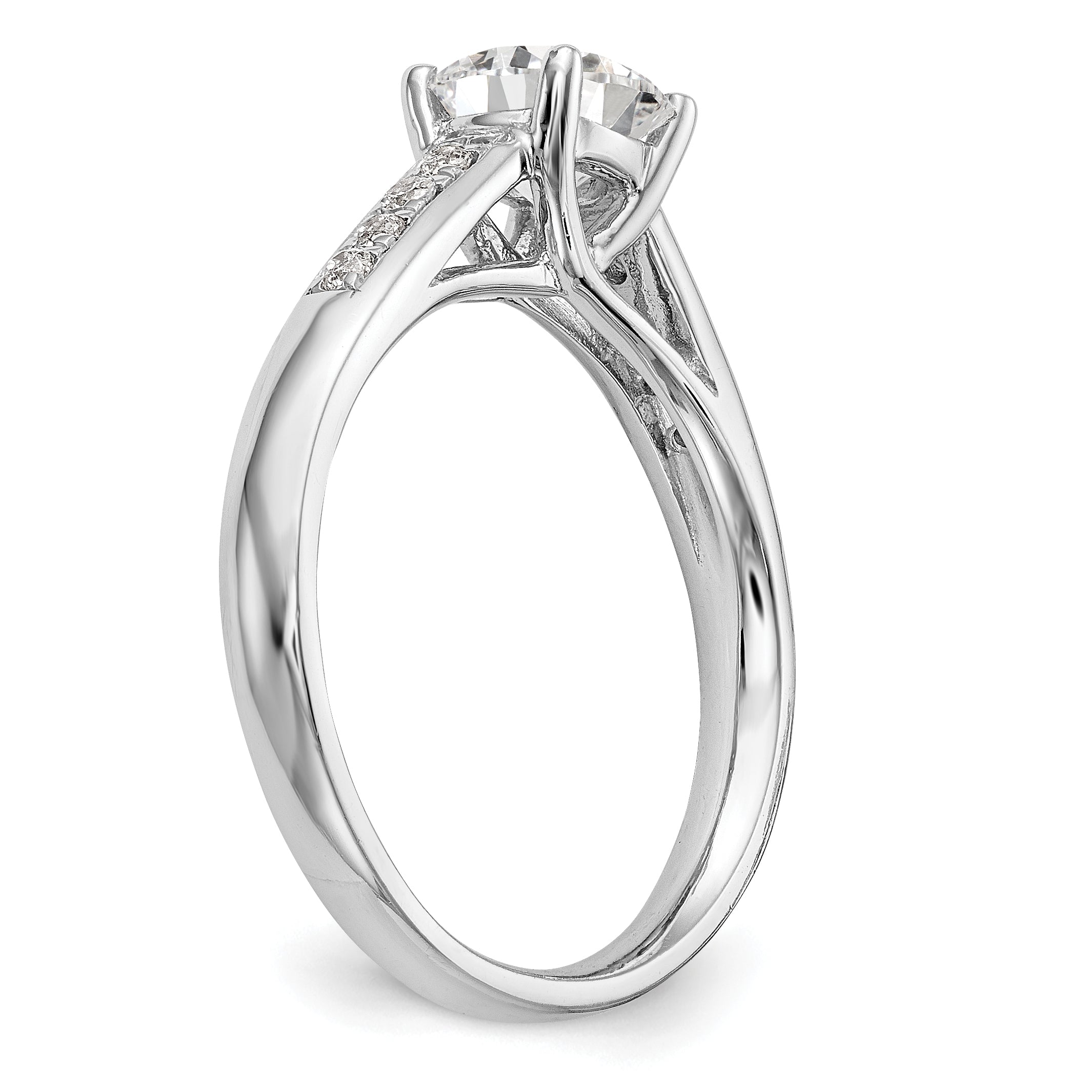 1.00ct. CZ Solid Real 14K White Gold Engagement Ring