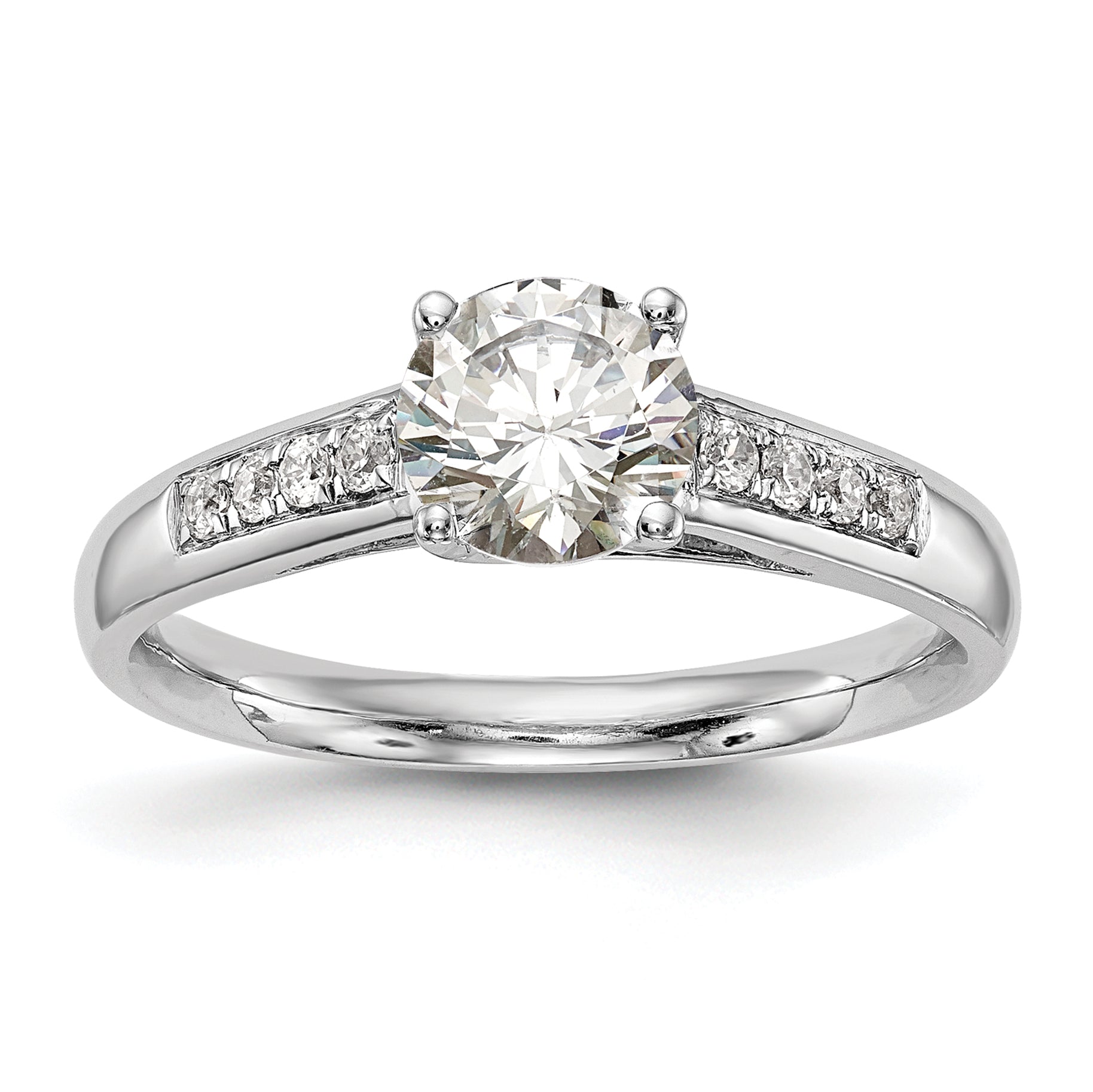 1.00ct. CZ Solid Real 14K White Gold Engagement Ring