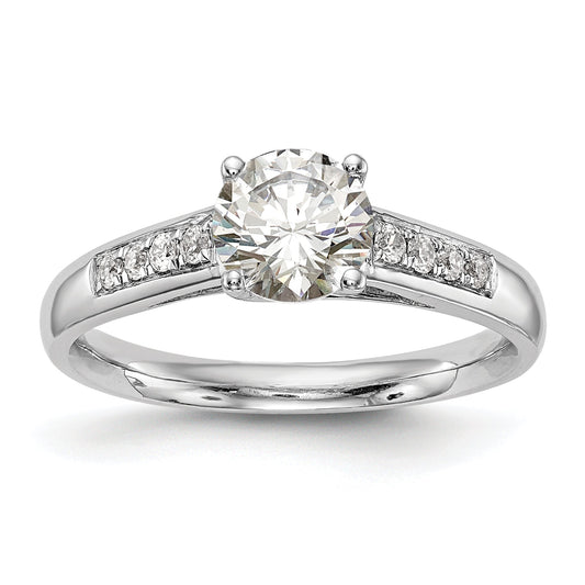 1.00ct. CZ Solid Real 14K White Gold Engagement Ring