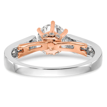 1.00ct. CZ Solid Real 14K White Gold u0026 Rose Engagement Ring