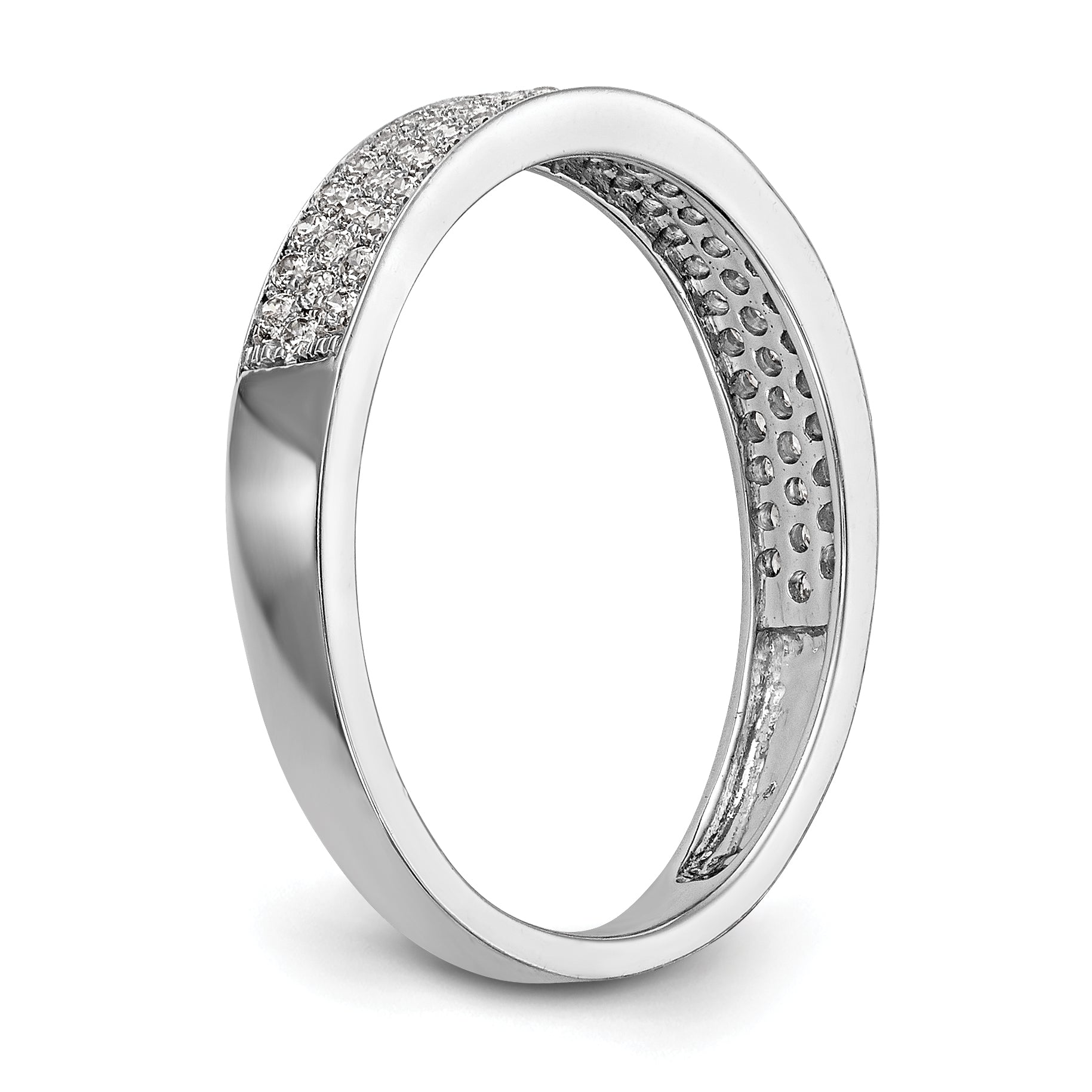 0.37ct. CZ Solid Real 14k White Gold Wedding Wedding Band Ring
