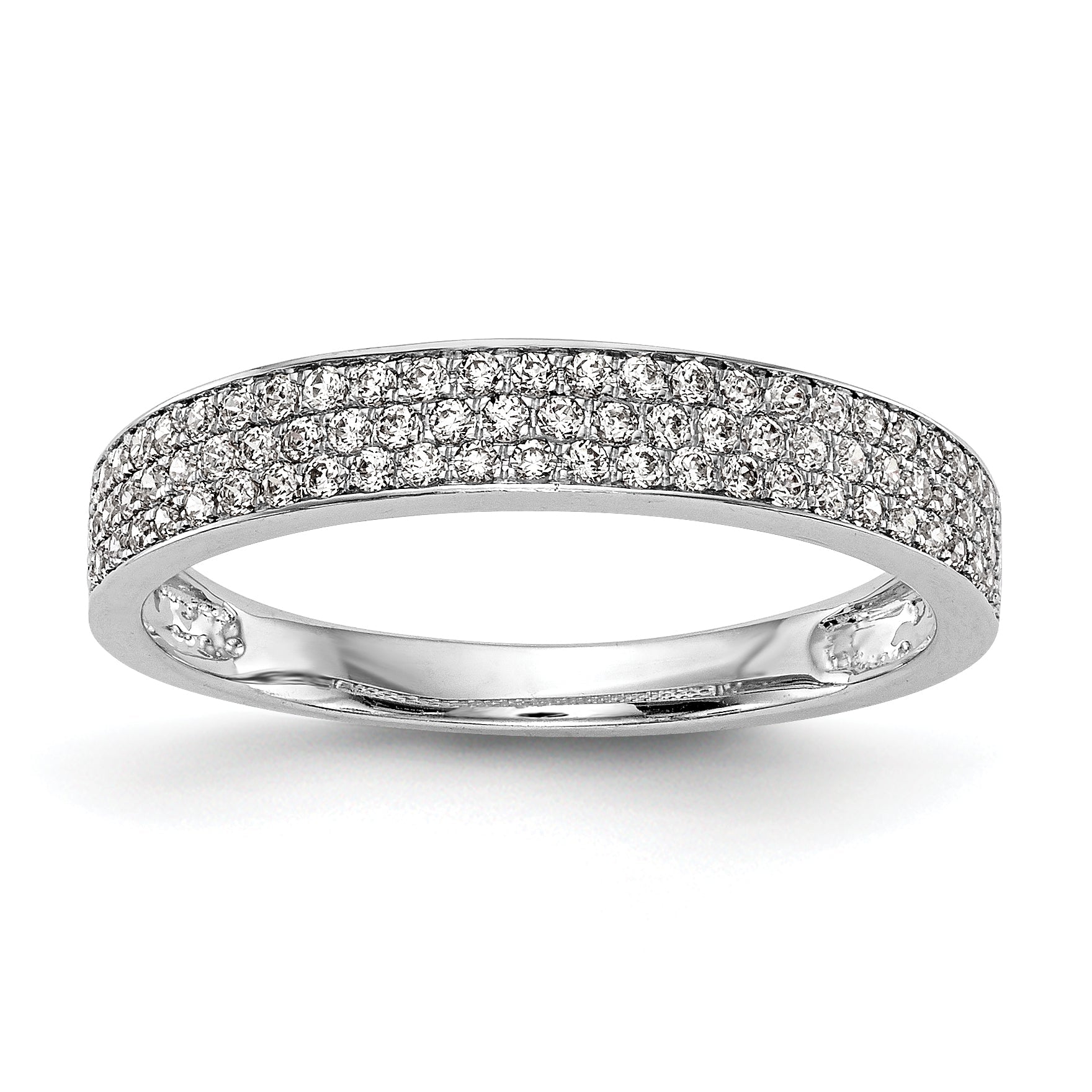 0.37ct. CZ Solid Real 14k White Gold Wedding Wedding Band Ring