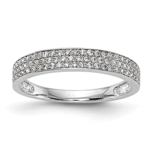 0.37ct. CZ Solid Real 14k White Gold Wedding Wedding Band Ring