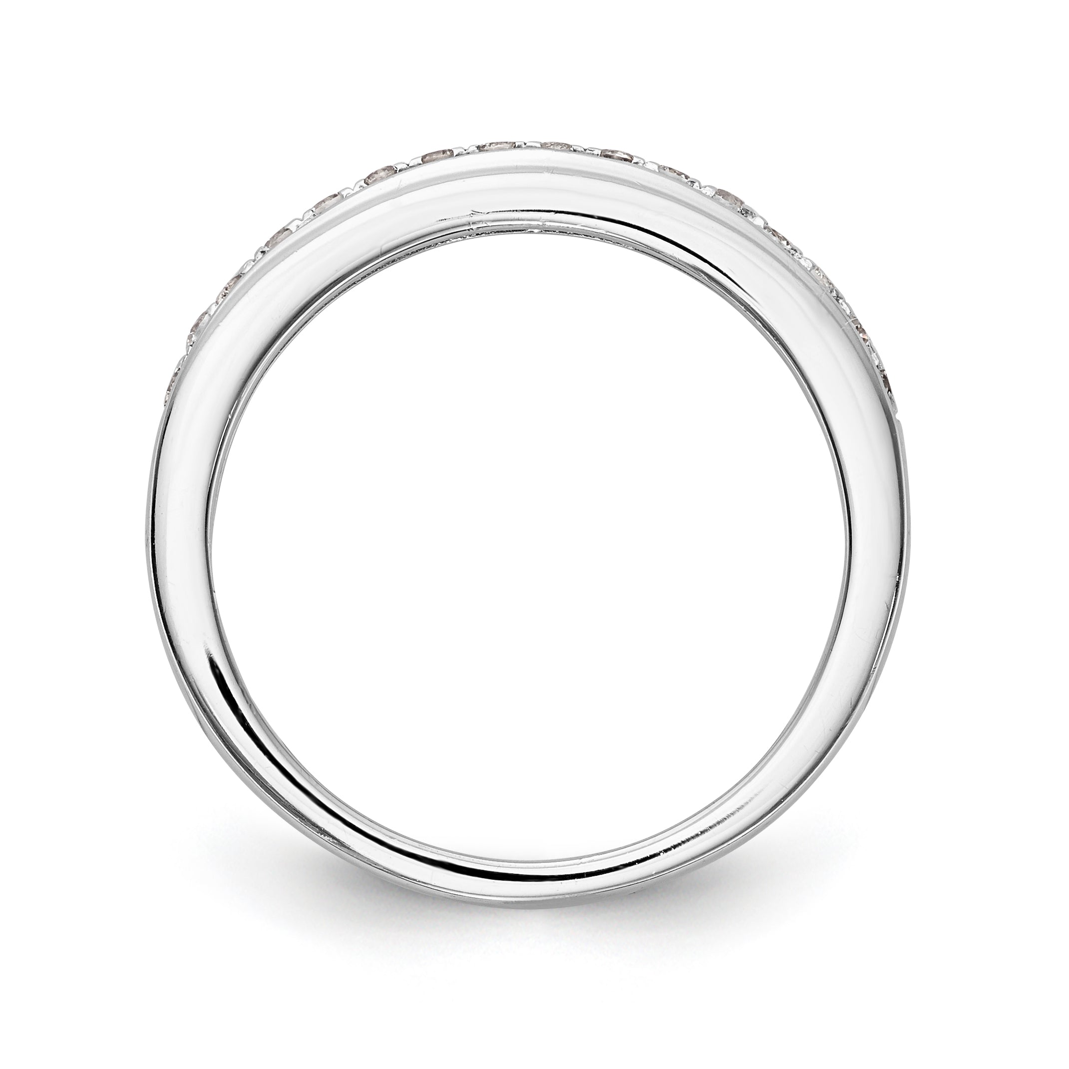 0.10ct. CZ Solid Real 14k White Gold Wedding Wedding Band Ring
