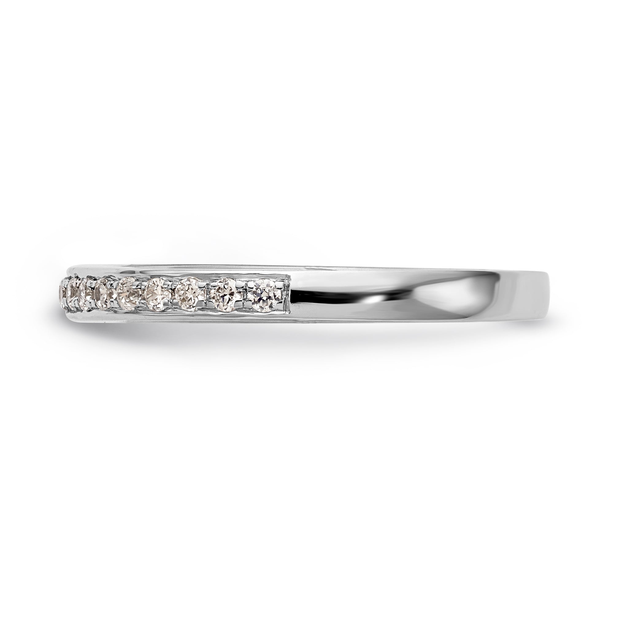 0.10ct. CZ Solid Real 14k White Gold Wedding Wedding Band Ring