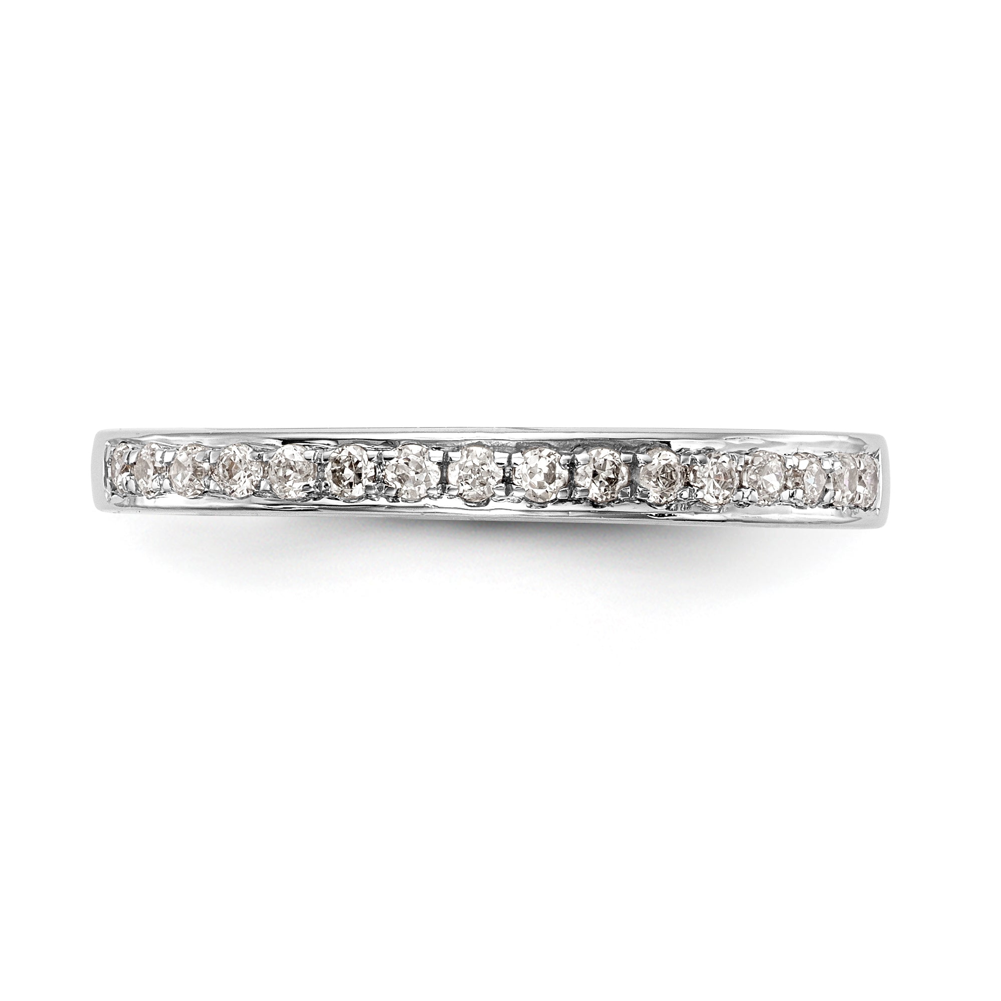 0.10ct. CZ Solid Real 14k White Gold Wedding Wedding Band Ring