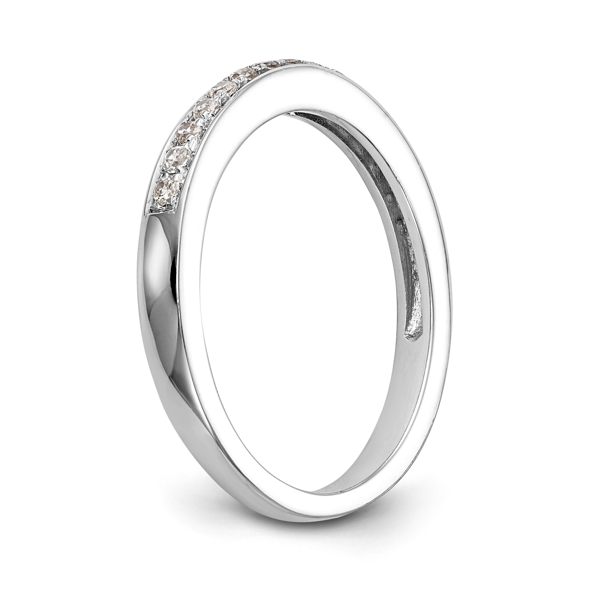 0.10ct. CZ Solid Real 14k White Gold Wedding Wedding Band Ring