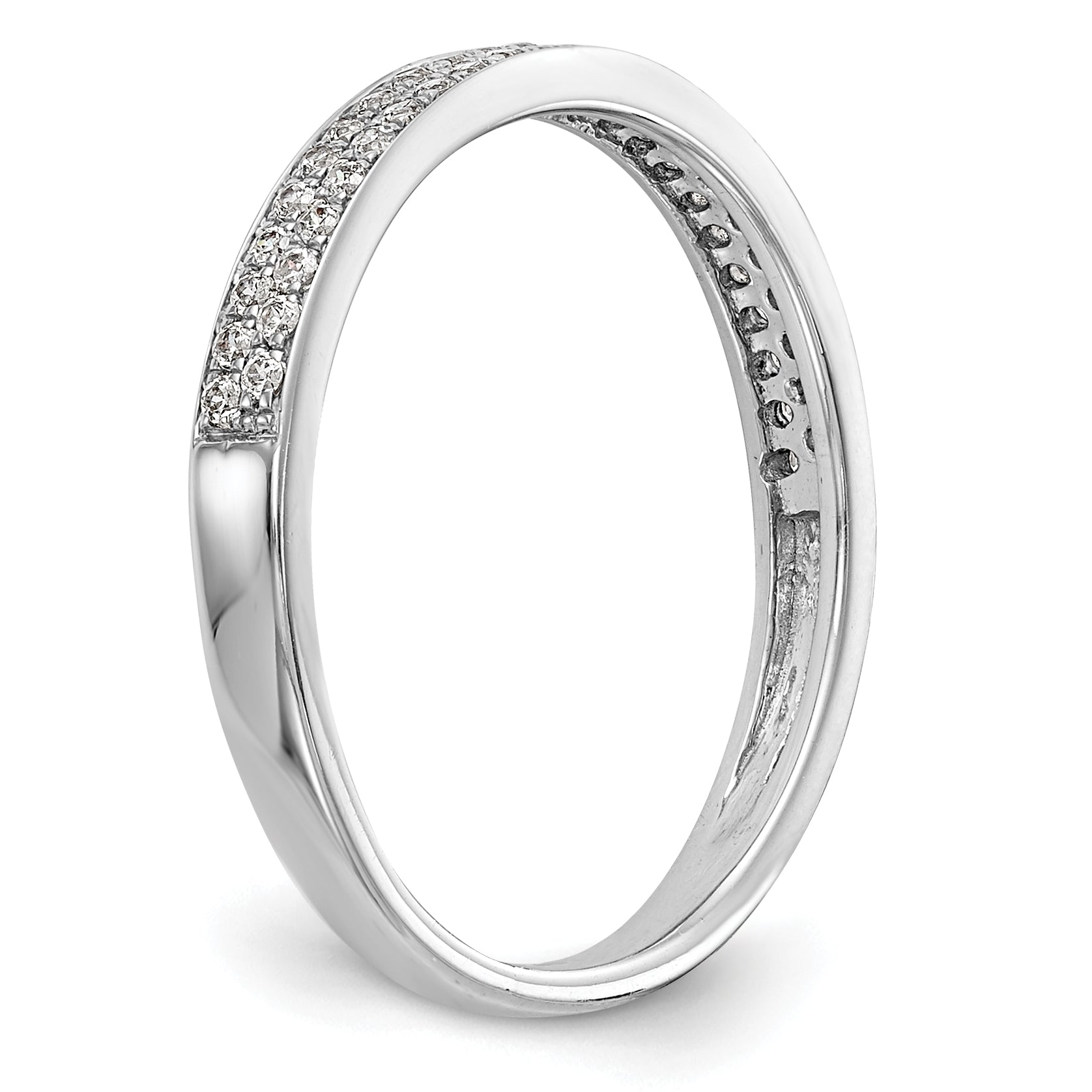 0.24ct. CZ Solid Real 14k White Gold Wedding Wedding Band Ring