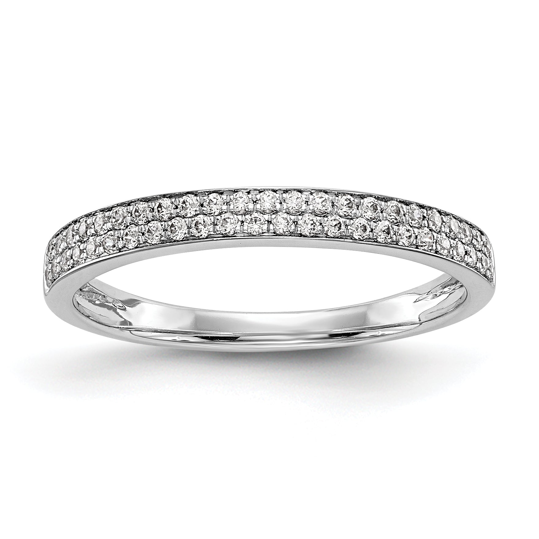 0.24ct. CZ Solid Real 14k White Gold Wedding Wedding Band Ring