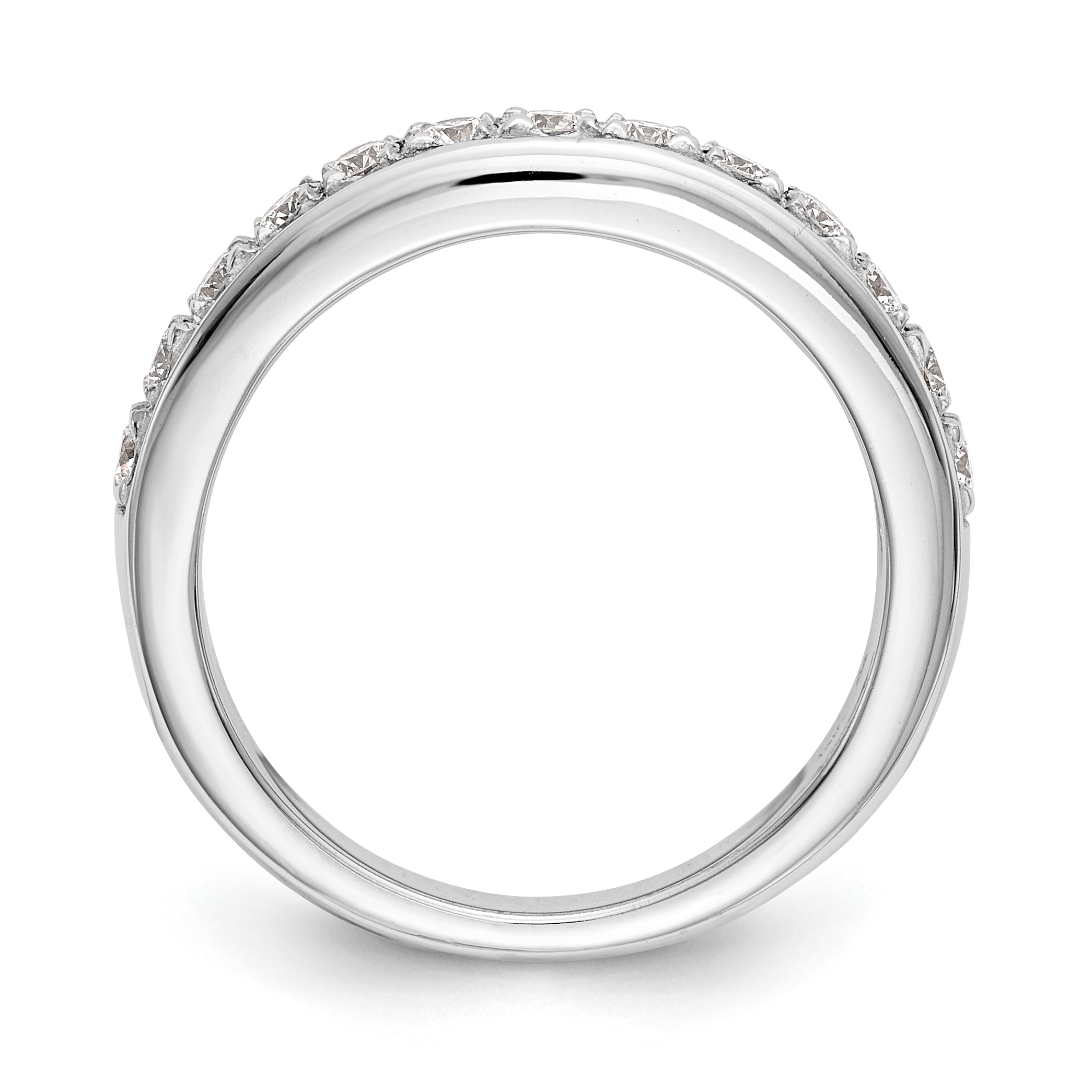 0.16ct. CZ Solid Real 14k White Gold Wedding Wedding Band Ring
