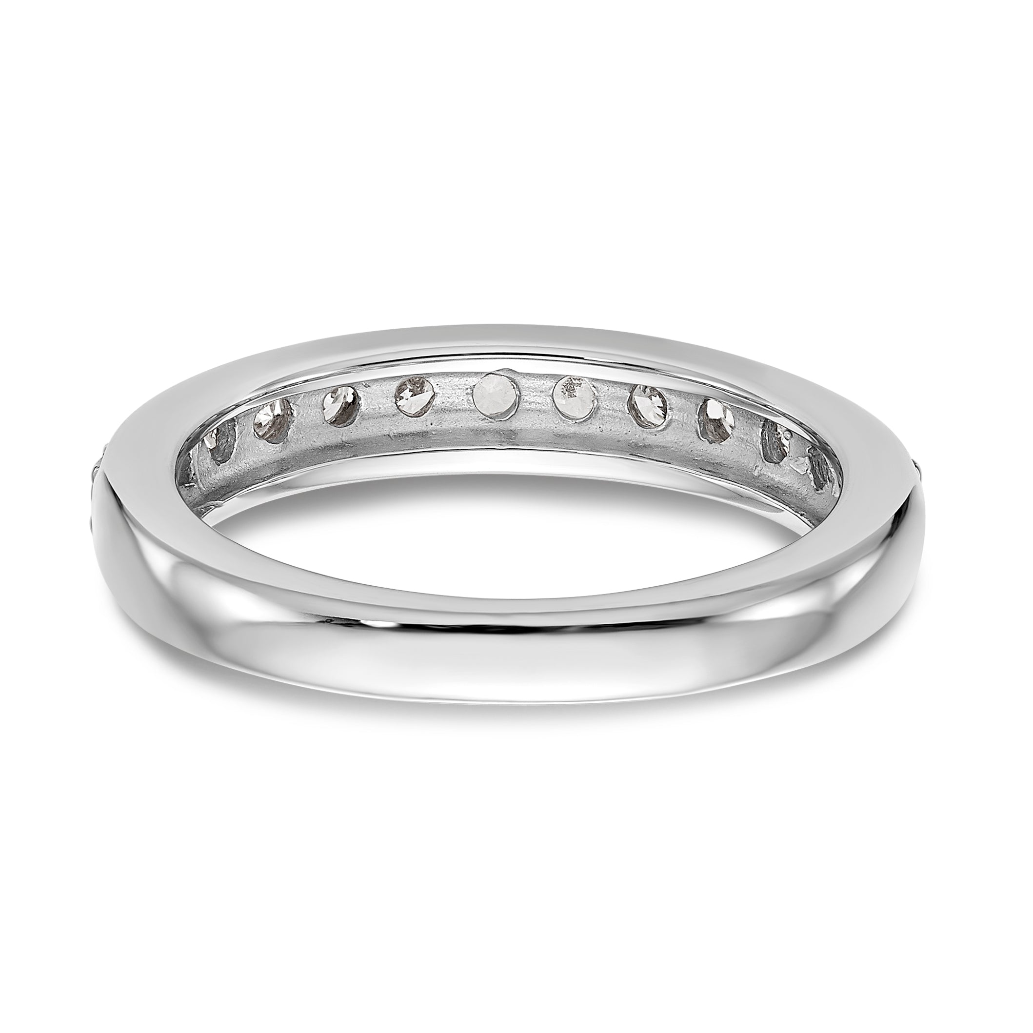 0.16ct. CZ Solid Real 14k White Gold Wedding Wedding Band Ring
