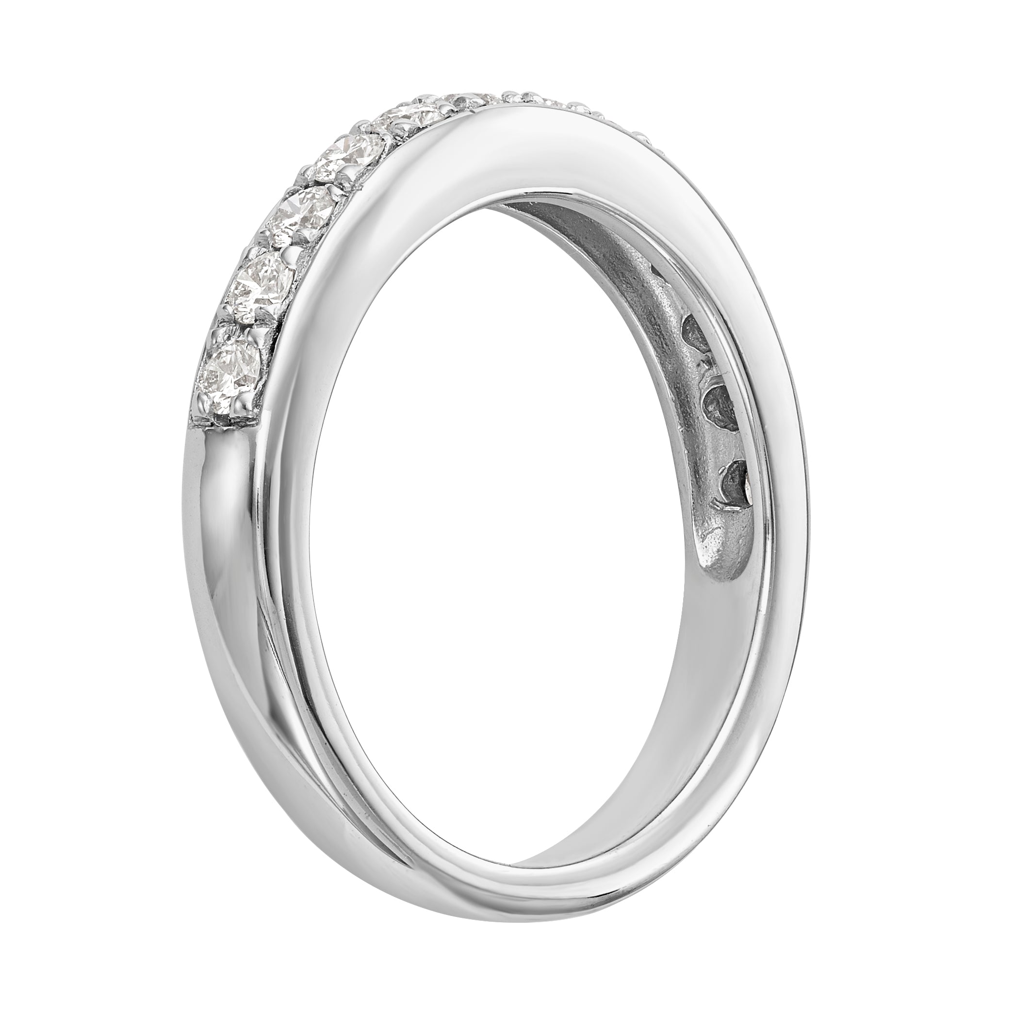 0.16ct. CZ Solid Real 14k White Gold Wedding Wedding Band Ring