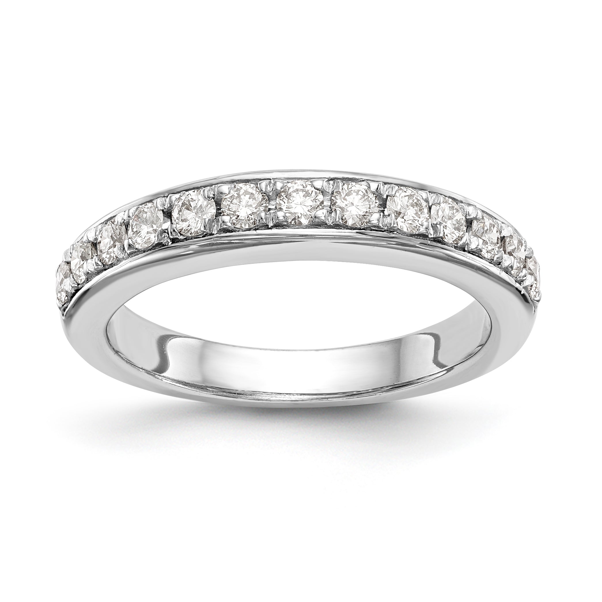 0.16ct. CZ Solid Real 14k White Gold Wedding Wedding Band Ring