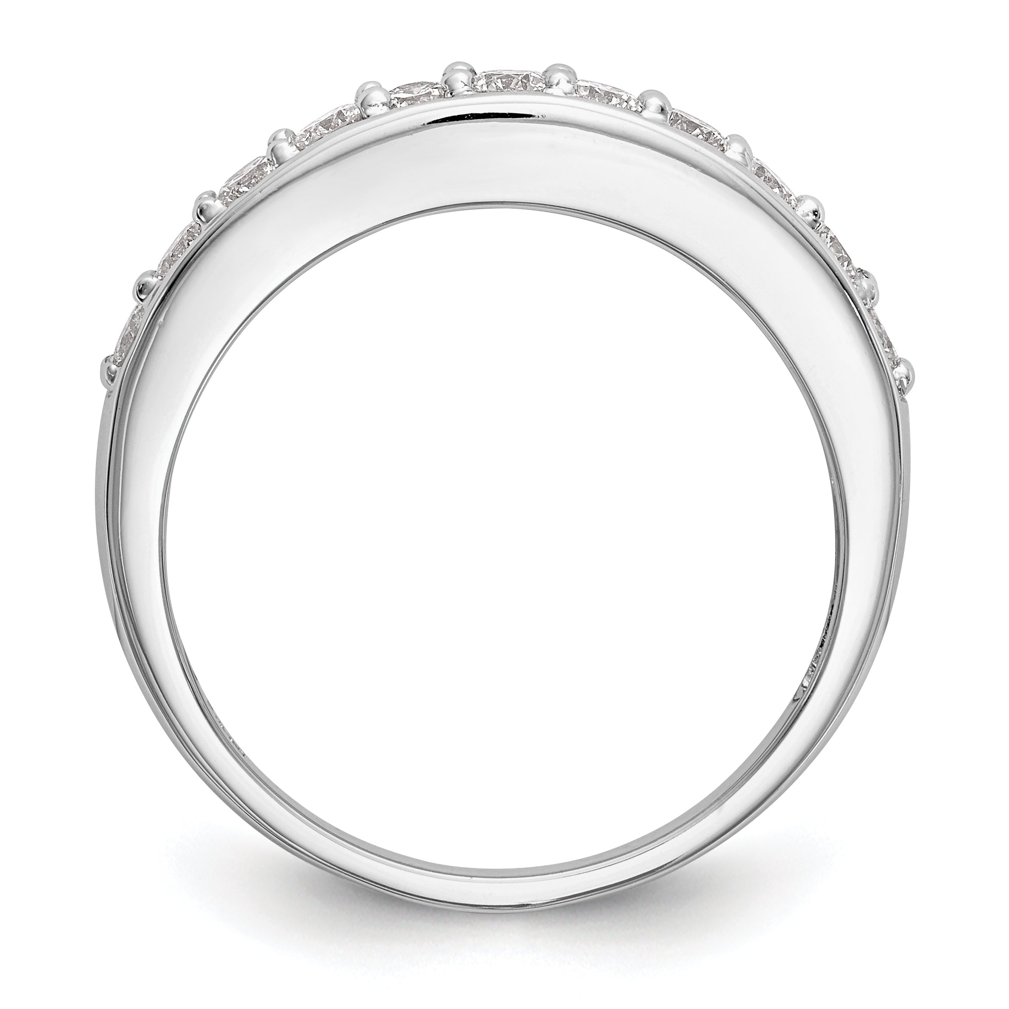 0.50ct. CZ Solid Real 14k White Gold Wedding Wedding Band Ring