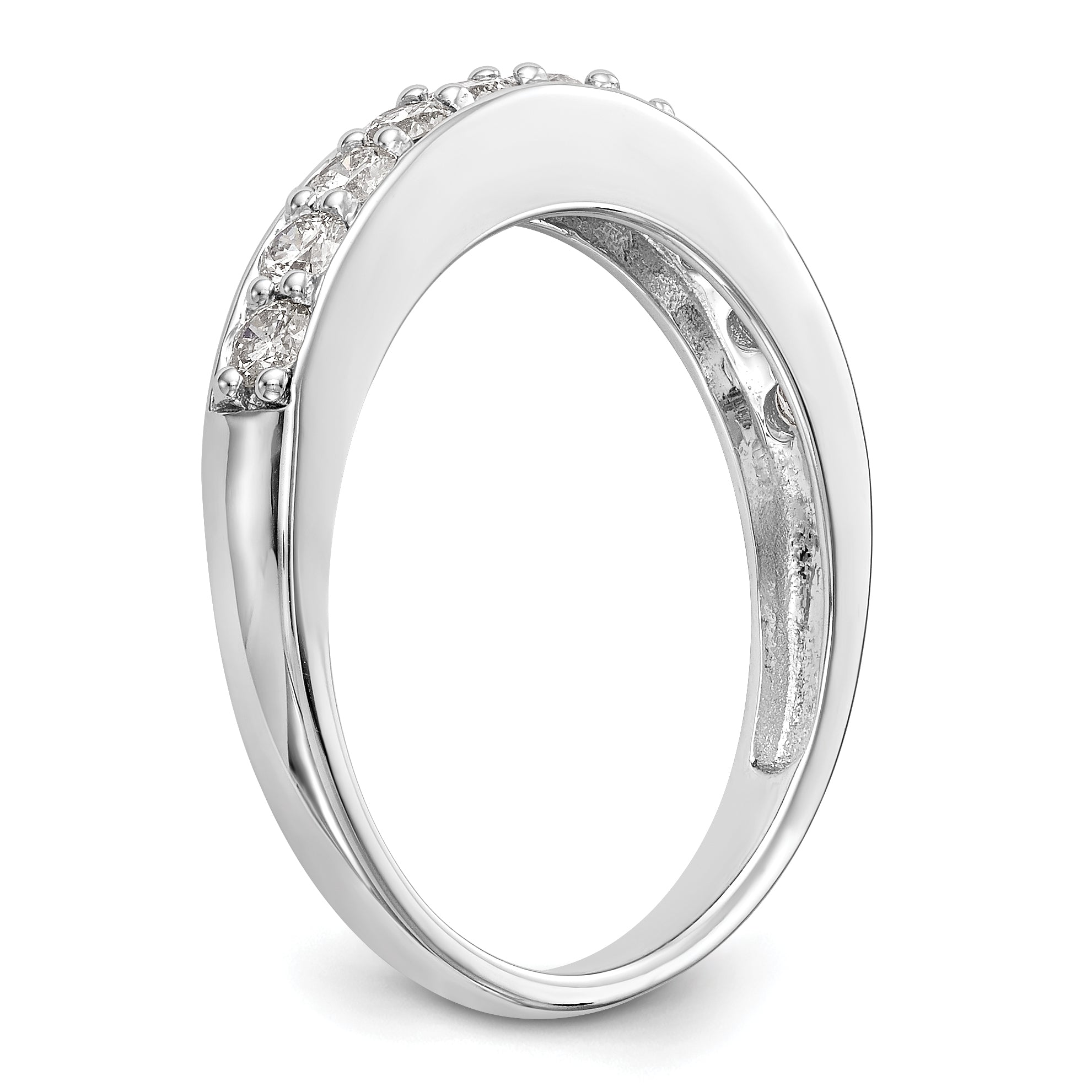 0.50ct. CZ Solid Real 14k White Gold Wedding Wedding Band Ring