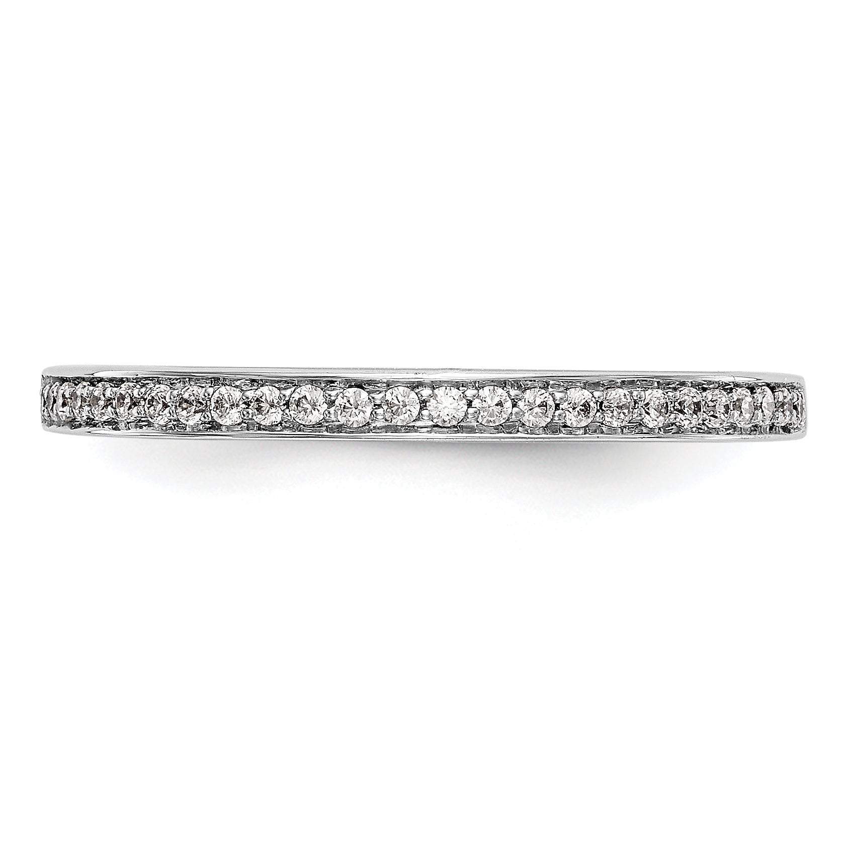 0.13ct. CZ Solid Real 14k White Gold Wedding Wedding Band Ring
