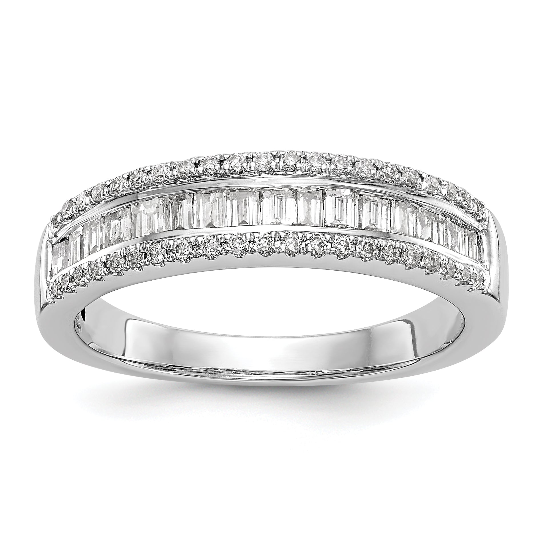 0.38ct. CZ Solid Real 14k White Gold Wedding Wedding Band Ring