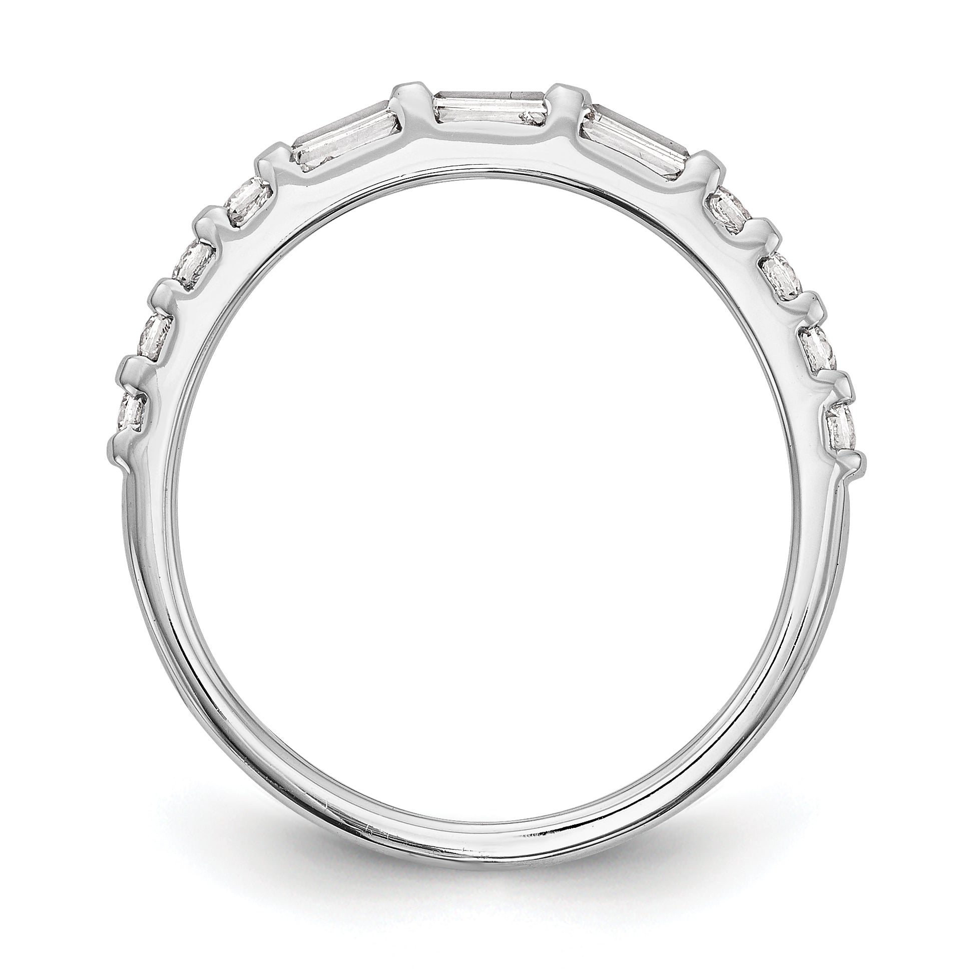 0.35ct. CZ Solid Real 14k White Gold Wedding Wedding Band Ring