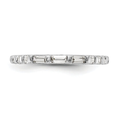0.35ct. CZ Solid Real 14k White Gold Wedding Wedding Band Ring
