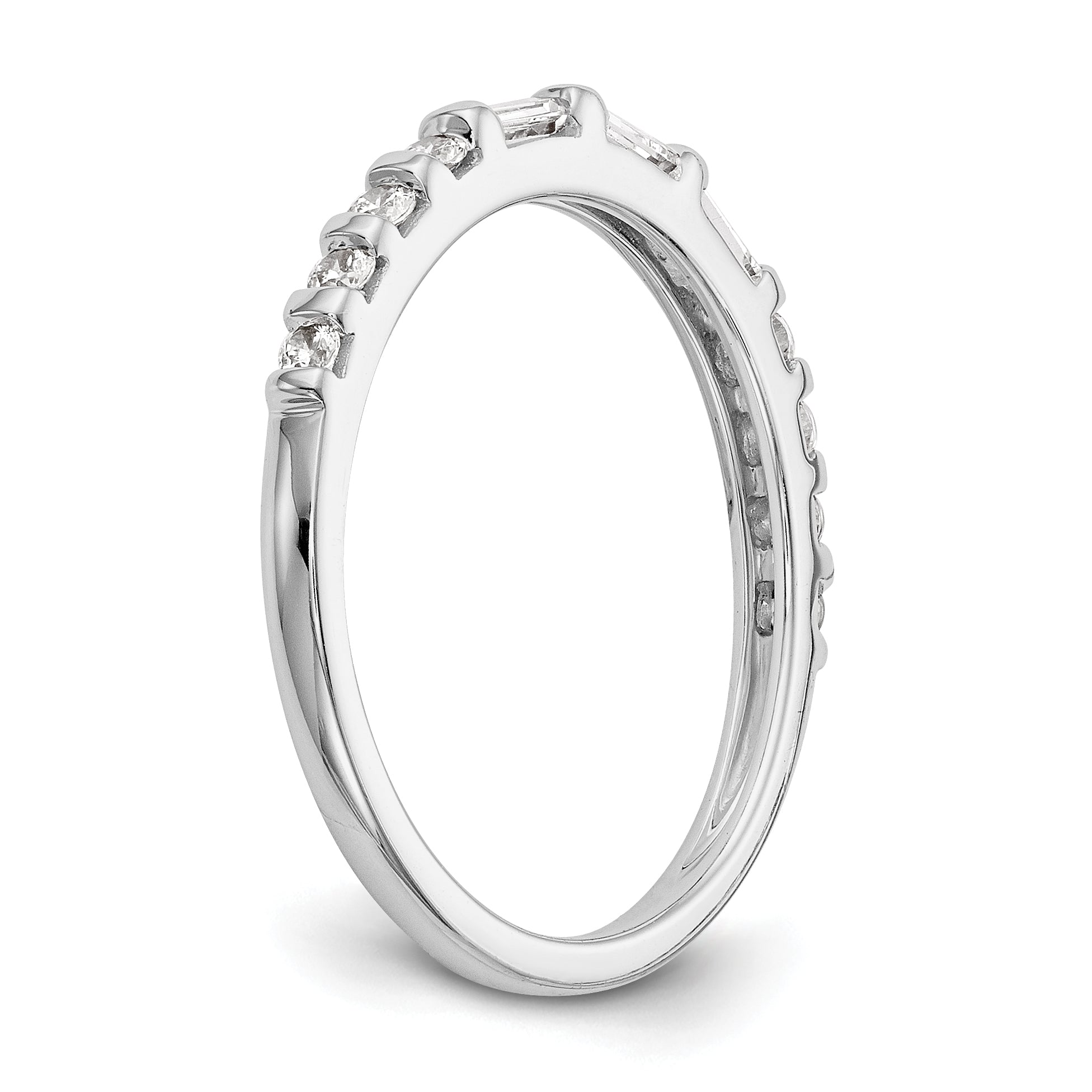 0.35ct. CZ Solid Real 14k White Gold Wedding Wedding Band Ring