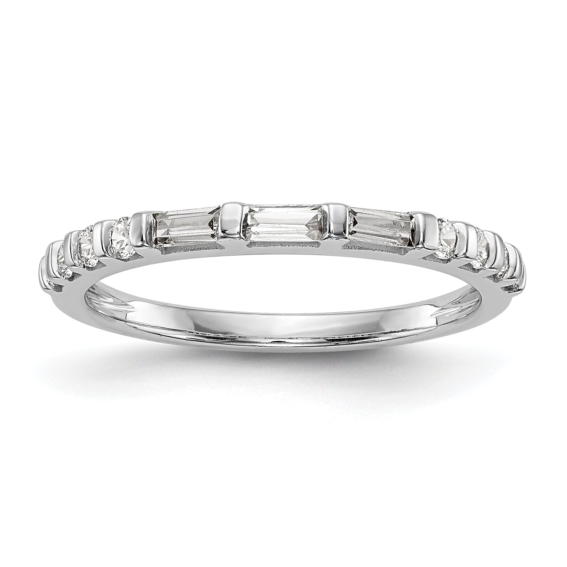0.35ct. CZ Solid Real 14k White Gold Wedding Wedding Band Ring