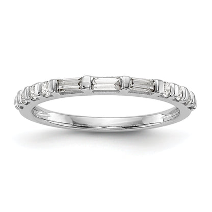 0.35ct. CZ Solid Real 14k White Gold Wedding Wedding Band Ring