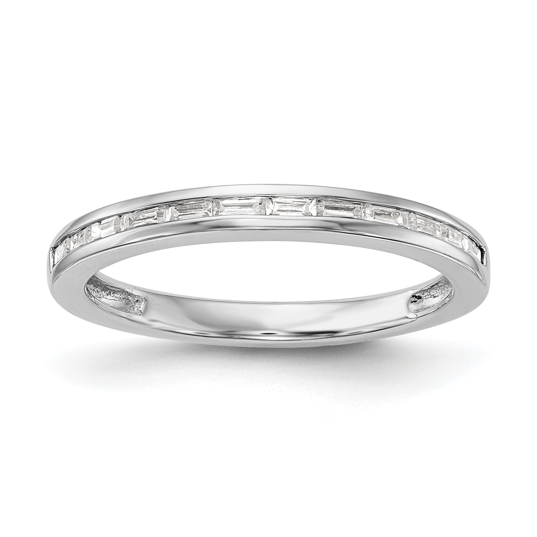 0.23ct. CZ Solid Real 14k White Gold Wedding Wedding Band Ring