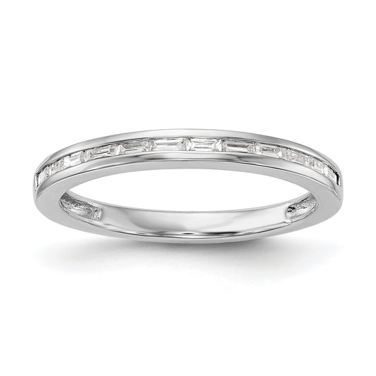0.23ct. CZ Solid Real 14k White Gold Wedding Wedding Band Ring