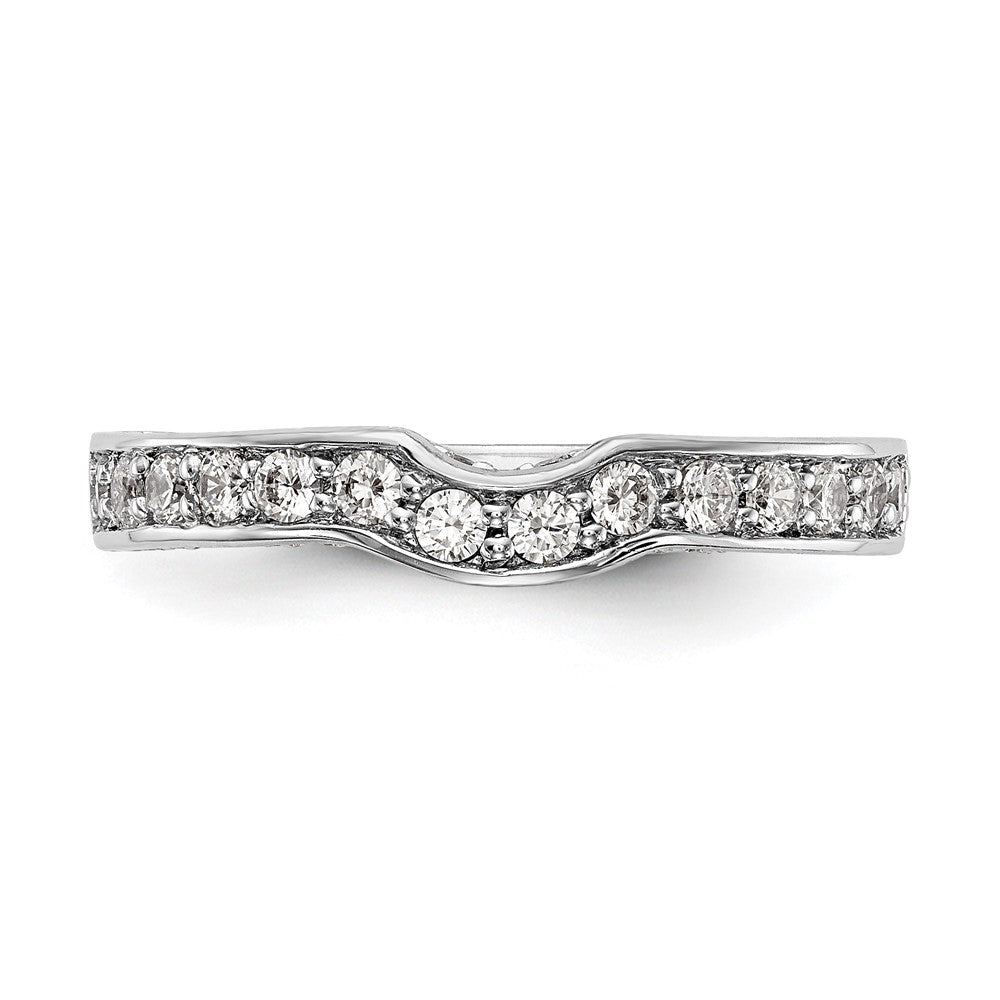 0.55ct. CZ Solid Real 14k White Gold Wedding Wedding Band Ring