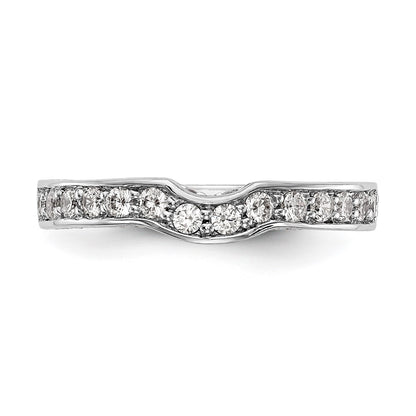 0.55ct. CZ Solid Real 14k White Gold Wedding Wedding Band Ring