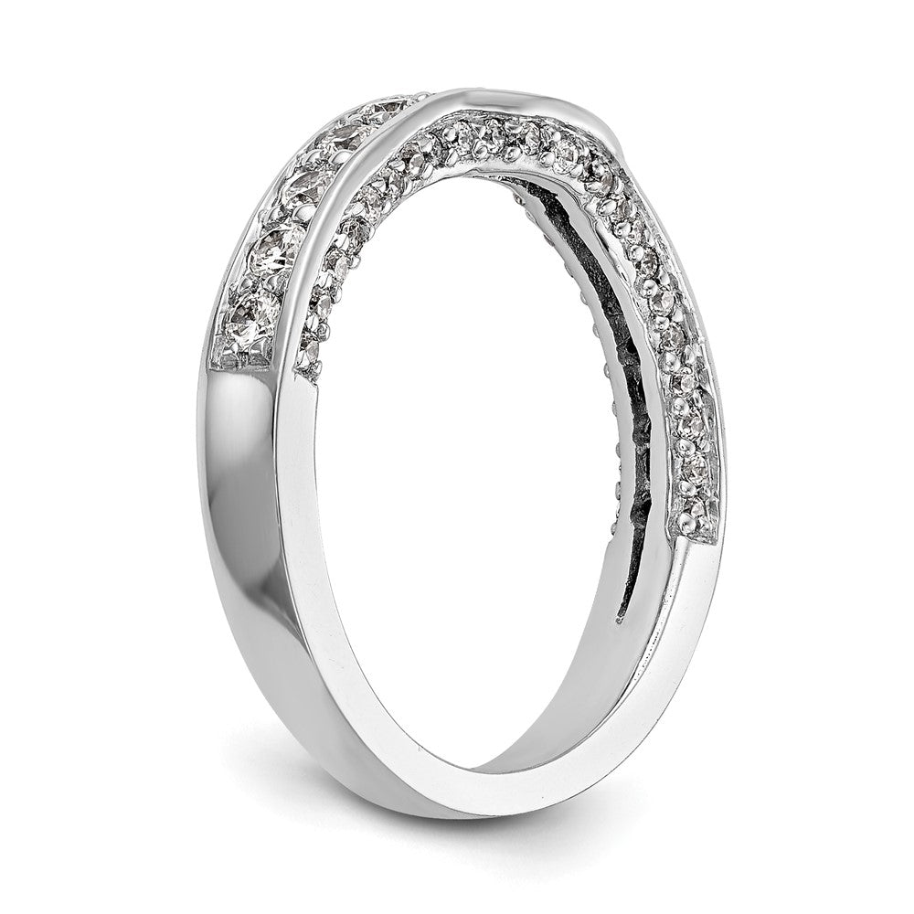 0.55ct. CZ Solid Real 14k White Gold Wedding Wedding Band Ring