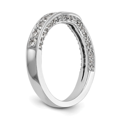 0.55ct. CZ Solid Real 14k White Gold Wedding Wedding Band Ring